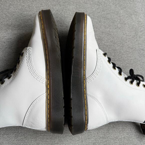 Dr Martens Zavala White Smooth Leather 8 Eye Combat Boots Women 6 - Picture 8 of 12